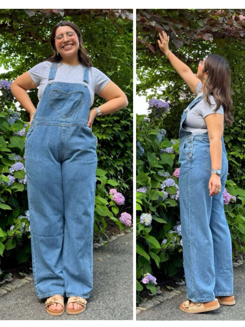 Shiny by Nature Heart Front Denim Overalls